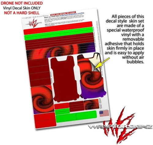 Miniatura 4 de Skin Decal Wrap 2 Pack para DJI Ryze Tello Drone Solids Collection rojo oscuro dron no incluido
