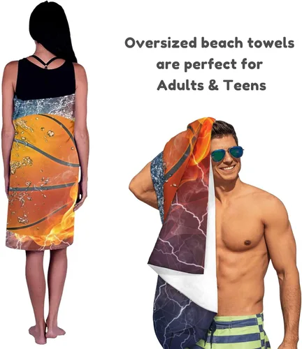 Miniatura 6 de Toalla de playa personalizada con tu foto/texto para adultos, adolescentes, mujeres, hombres, niños, niñas, toallas de microfibra suave y absorbente