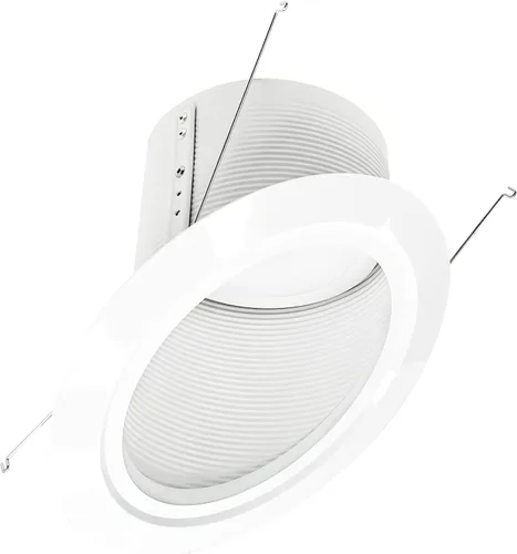Miniatura 2 de Nora NLRS-6S12L127B - Bafle LED de 6 pulgadas con superpendiente (deflector negro/anillo de ribete blanco, 2700K)