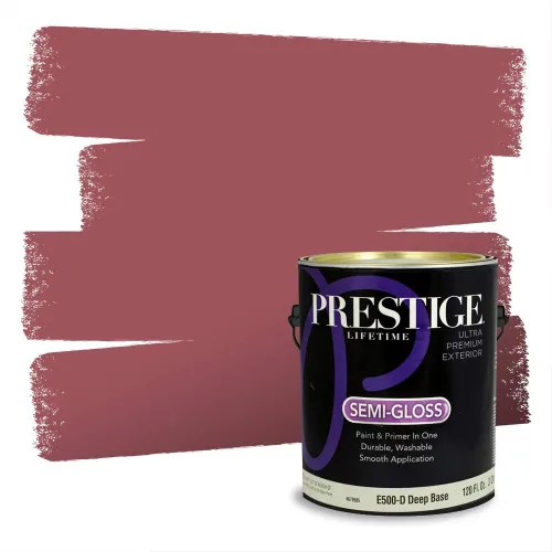 Miniatura 328 de Prestige Paints Pintura exterior e imprimación en uno, 1 galón, plano, coincidencia comparable de Valspar* Amber Rose*