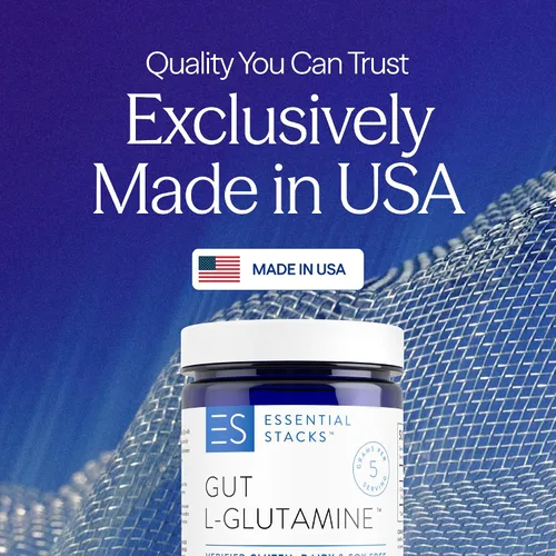 Miniatura 2 de Essential Stacks Polvo de L-glutamina Gut - Fabricado exclusivamente en Estados Unidos - Polvo de glutamina pura L para la salud intestinal