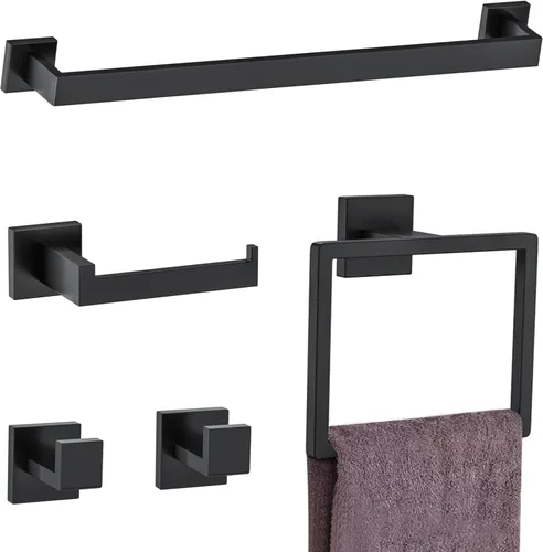 Miniatura 13 de Juego de accesorios de baño de 10 piezas en oro cepillado Juego de barra de toallas doradas, toallero/estante para baño, juego de accesorios de baño