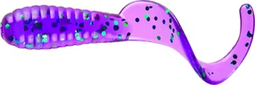 Mister Twister Lil Bit / Gancho de pesca amarillo de 1 pulgada - 1 paquete Junebug