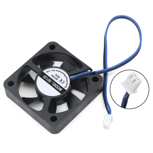 Miniatura 3 de Mini ventilador de refrigeración silencioso de 1.969 in x 1.969 in x 0.453 in, 2 pines CC, 12 V, 0.18 A, 6000 RPM, para impresora 3D, computadora