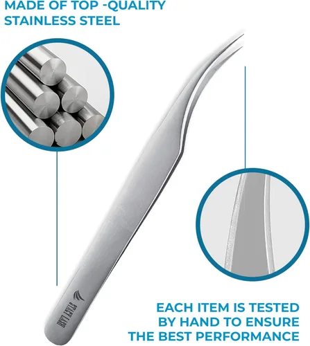 Miniatura 5 de Stacy Lash STL-1 Pinzas de extensión de pestañas aislantes/Suministros para extensiones clásicas y pestañas postizas individuales/Herramienta