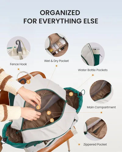 Miniatura 4 de Mochila de tenis Sucipi para mujeres y hombres, mochila para raquetas de tenis resistente al agua y lavable a máquina, bolsa deportiva ligera
