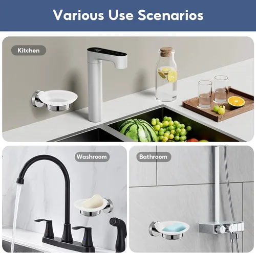 Miniatura 2 de Jabonera de pared para baño y cocina, acero inoxidable