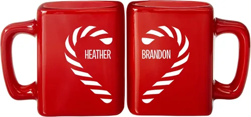 Let's Make Memories Tazas personalizadas para parejas, para Navidad, aniversario, boda, relleno de calcetines navideños – cuadrado de cerámica –