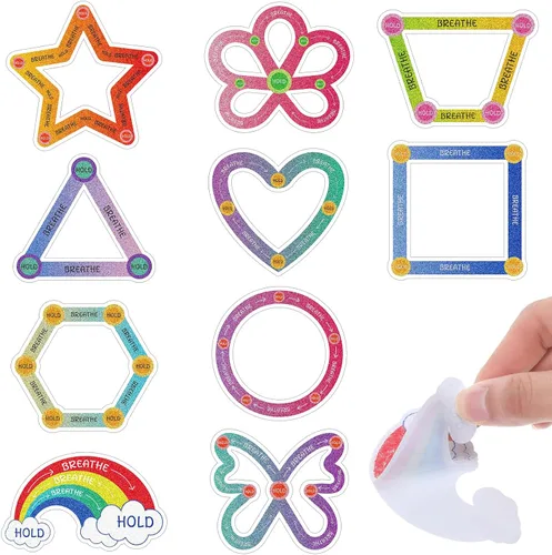 Miniatura 16 de Crtiin 80 calcomanías sensoriales para ansiedad, táctiles, ásperas, para la salud mental, autismo, TDAH, atención plena, para aliviar el estrés