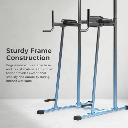 Miniatura 3 de Sunny Health & Fitness Power Tower Dip Station & Pull-Up Bar, Multi-Function Strength Training Equipment with Captain’s Chair, Push-Up Bars & Core