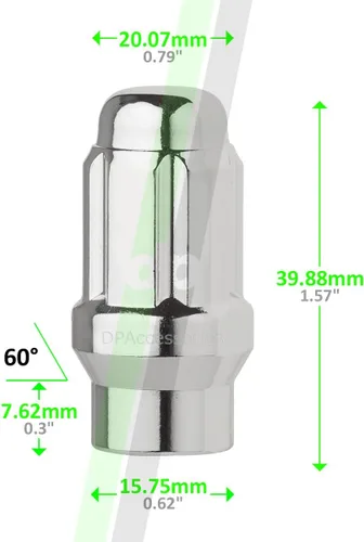 Miniatura 4 de DPAccessories LCE3L6H-S- 04PAR tuercas para automotores, Cromado