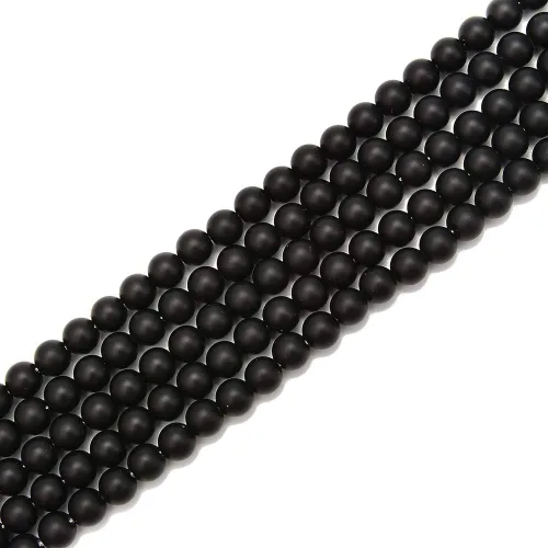 Miniatura 6 de Cuentas sueltas de gemas naturales redondas de 0.039 pulgadas de ónix negro de 0.039 pulgadas para hacer joyas y hacer bricolaje Agujero grande