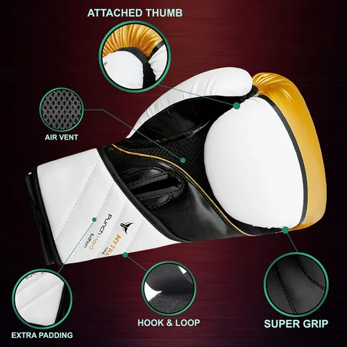 Miniatura 3 de Boxing Gloves for Men & Women – MMA, Muay Thai, Kickboxing & Training Gloves – Punching Gloves for Sparring & Fitness