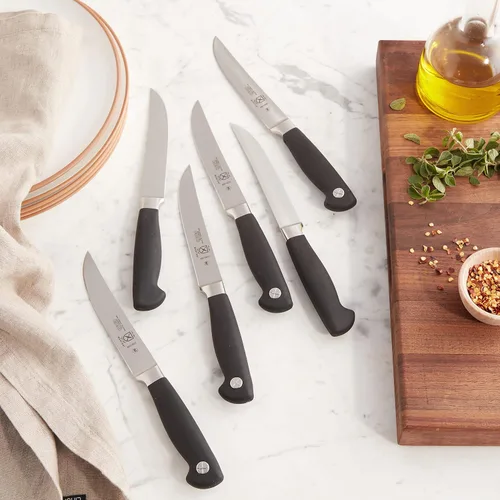 Miniatura 5 de Mercer Culinary Genesis - Juego de cuchillos para carne, borde liso, alto carbono, 5 pulgadas