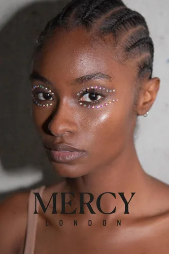 Miniatura 6 de MERCY LONDON Delineador de ojos de cristal, accesorios de disfraz, gemas para la cara, joyas todo en uno, tocado de Halloween adhesivo