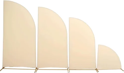 Miniatura 7 de Efavormart - Juego de 4 fundas de elastano beige para arco de media luna, fundas de telón de fondo Chiara de 2.5 pies a 7 pies para escenarios