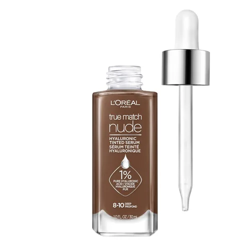 Miniatura 13 de L'Oreal Paris True Match Nude Hyaluronic Tinted Serum Foundation con 1% de ácido hialurónico, mediano 4-5, 1 onza líquida Medium 36-38