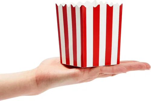 Miniatura 4 de Juvale Paquete de 100 mini cajas de palomitas de maíz rojas y blancas para fiestas, contenedores de papel a granel para decoraciones nocturnas