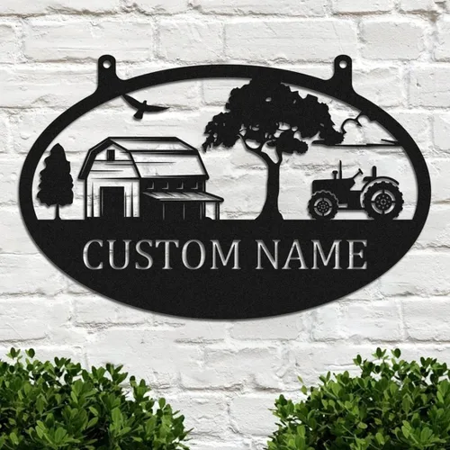 Miniatura 35 de Letrero de metal personalizado con nombre de camión, semirremolque, arte de pared para valla de garaje, patio, decoración al aire libre, letrero