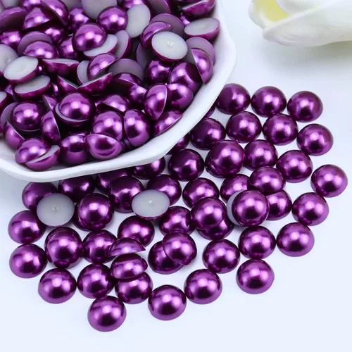 Miniatura 15 de 1500 PIEZAS 4mm Perlas Blancas de Media Parte Plana para Manualidades Joyería Álbum de Recortes Decoración de Uñas, Perlas de Parte Plana para Blanco
