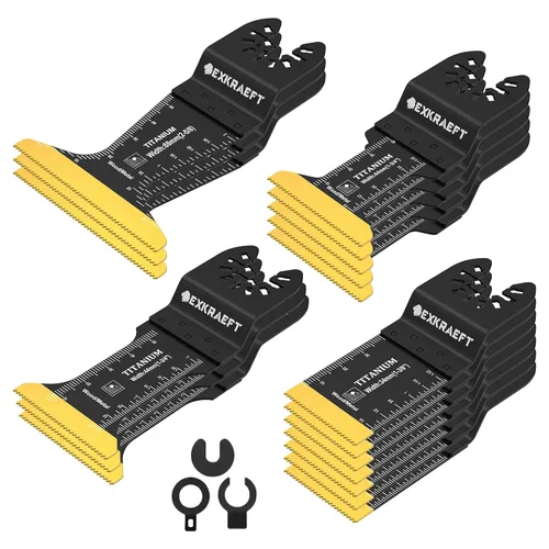 Miniatura 9 de EXKRAEFT 30 cuchillas oscilantes para herramientas, multiherramientas universales de titanio para clavos de metal, madera, plástico y material duro