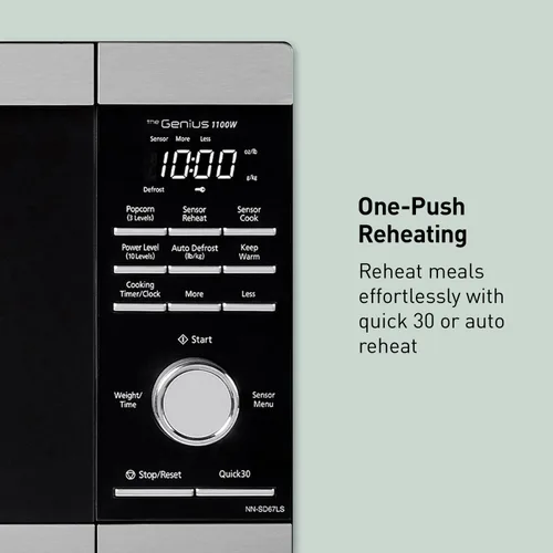 Miniatura 13 de Panasonic Horno de microondas, 1,3 pies cúbicos 1100W de encimera con sensor Genius de cocción y descongelamiento automático - NN-SD67LS