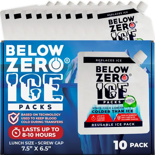 Miniatura 13 de Below Zero Paquetes de hielo reutilizables para enfriadores – Bloques de hielo más fríos de larga duración, paquetes de congelador a prueba de fugas