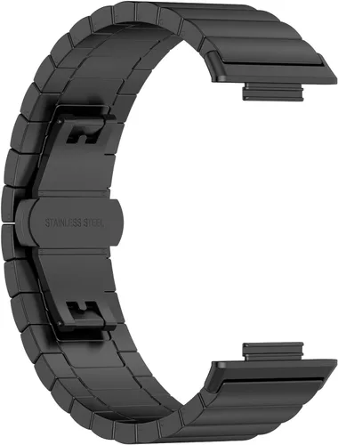 Miniatura 4 de Correa de reloj compatible con Huawei Watch Fit 2, pulsera de metal de acero inoxidable para mujeres y hombres para Huawei Watch Fit 2 (negro)