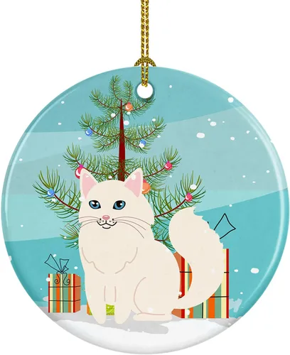 Miniatura 20 de Caroline's Treasures Árbol de Navidad de gato asiático, adorno de cerámica para colgar en el árbol de Navidad, decoración para el hogar, Navidad