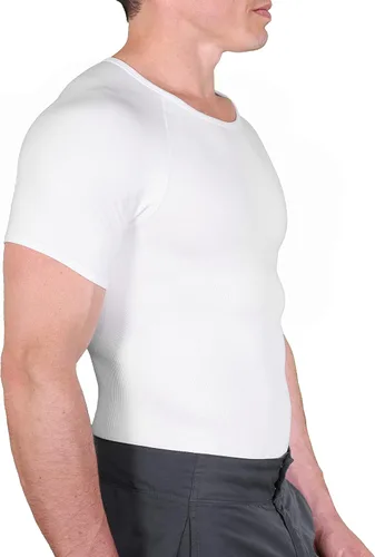 Miniatura 3 de Esteem Apparel Camiseta de compresión para hombre, adelgazante, para el pecho, chaleco para abdominales