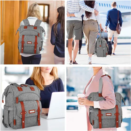 Miniatura 7 de Mochila para ordenador portátil de 15.6 pulgadas Mochila para doctor bolsa de doctor, amplia parte superior abierta de la universidad, resistente al