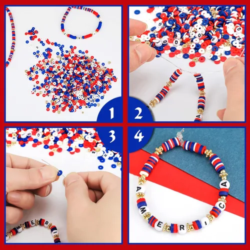 Miniatura 5 de Ferraycle Juego de 5700 cuentas de arcilla de otoño de Halloween, cuentas de arcilla de Navidad, kits de fabricación de joyas para pulseras, blanco