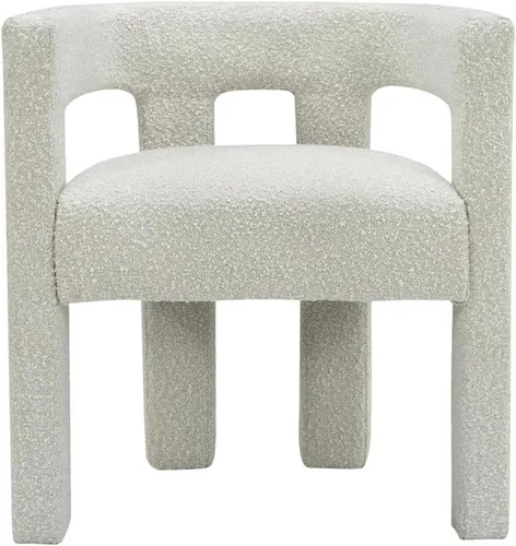 Miniatura 15 de Meridian Furniture Colección Athena Moderna Contemporánea Silla de Acento Comedor Tapizada en Tela Boucle, 25" An x 21" Pr x 27" Al, Negro