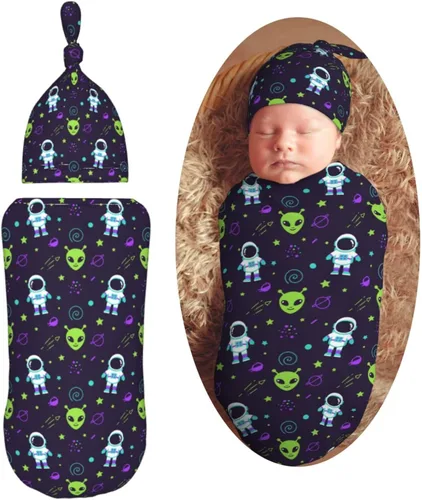 Miniatura 8 de Lindo patrón de dibujos animados de dinosaurios para recién nacido, manta para envolver con gorro, suave saco de dormir para bebé, elástico