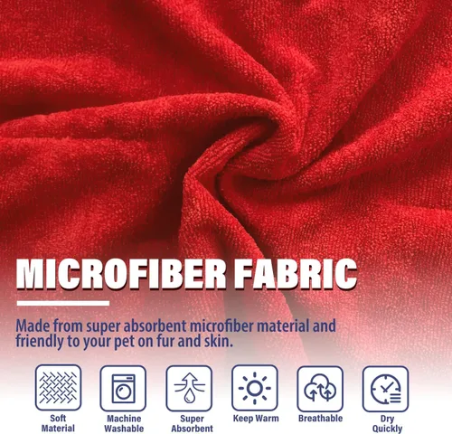 Miniatura 4 de Abrigo de Secado para Perros - Toalla de Baño para Perros de Secado Rápido - Bata de Baño para Mascotas de Microfibra Super Absorbente, Abrigo