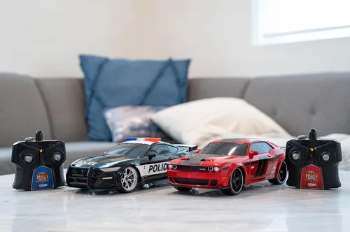 Miniatura 2 de Jada Juguetes Hyperchargers 1:16 2020 Ford Mustang Shelby GT500 y 2019 Dodge Challenger SRT Auto de control remoto, juguetes para niños y adultos