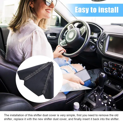 Miniatura 5 de Funda para pomo de cambios de coche, cubierta para pomo de cambios para protección, funda para palanca de cambios de cuero manual/automático