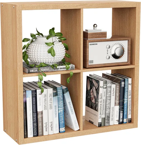 Miniatura 15 de VDNEND Organizador de Almacenamiento en Cubos Estantería, Estante Cúbico Decorativo de 11 pulgadas con Respaldo Abierto y Borde Engrosado, Marrón