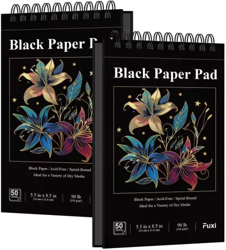 Miniatura 14 de Fuxi Cuaderno de bocetos de acuarela pequeño, paquete de 2 – 5.5" x 8.5" Papel de acuarela prensado en frío de 140lb/300gsm, 30 hojas por bloc.
