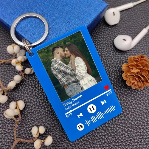 Miniatura 25 de Llavero personalizado de Spotify con imagen, llavero acrílico personalizado para fotos, llavero de código de canción de música de Spotify escaneable