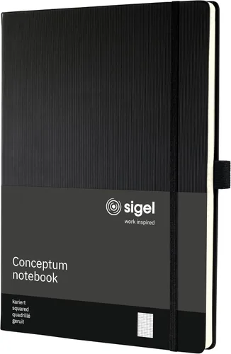 Miniatura 21 de Sigel CO116 Notebook CONCEPTUM®, negro, Tapa dura, forrado, tamaño A4+, con numerosas características