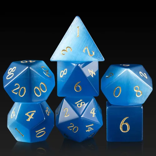 Miniatura 26 de Juego de dados Aagte D&D DNDND Un juego completo de dados de piedra DND con estuche de regalo magnífico para juego de mesa Dungeons and Dragons