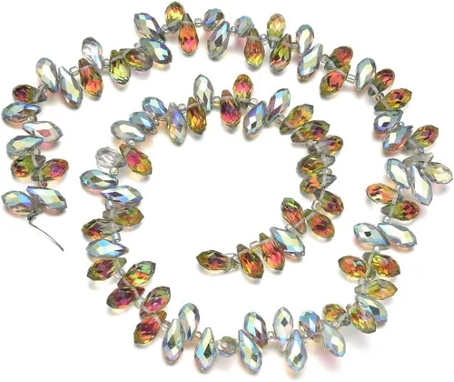 Miniatura 18 de 200pcs Checa 0.472 in Lágrima facetada Briolette Cristal Perlas Sueltas Colgante Separador de Gota a Granel Amatista Púrpura para DIY Joyería