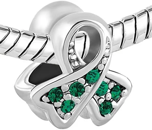 Miniatura 2 de Third Time Charm Breast Cancer Awareness Ribbon Charm European Crystals Bead