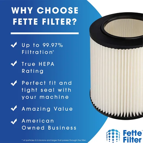 Miniatura 7 de Fette Filter - Filtro de repuesto VF4000 para aspiradora de 5 a 20 galones y más grande, compatible con aspiradoras Ridgid 72947 en seco húmedo de 5