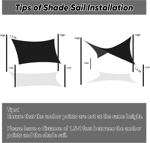 Miniatura 6 de Shade&Beyond Toldo parasol personalizado de 06 x 10 pies, rectangular, con bloqueo UV, transpirable, curvo, para patio trasero, terraza, Negro