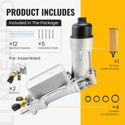 Miniatura 2 de Enfriador de aceite de motor de aluminio y carcasa del filtro de aceite Apto para Chrysler 200 300, Jeep Grand Cherokee Wrangler, Ram 1500