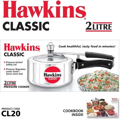 Miniatura 2 de Olla a presión de aluminio Hawkin Classic CL15, pequeña, 0.4 galones, color plateado, Plateado