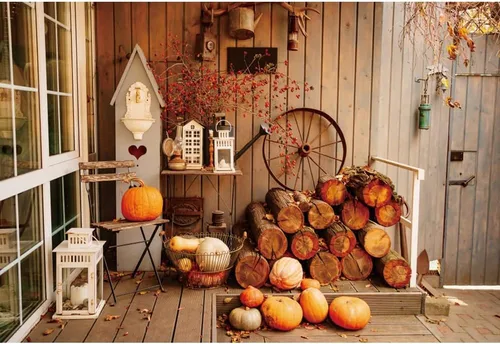 Telón de fondo de otoño de 5 x 3 pies para sesión de fotos, tablero de madera de otoño para fotografía, decoración de pared de Acción de Gracias,
