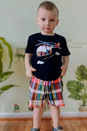 Miniatura 10 de Conjunto de camiseta de manga corta y pantalón corto de algodón para niño pequeño